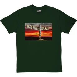 The Angel Of The North At Sunset By Hadrian Richards T-Shirt -ThinkWear Collective Sales angel at sunset tshirt bottlegreentshirt