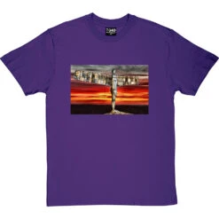 The Angel Of The North At Sunset By Hadrian Richards T-Shirt -ThinkWear Collective Sales angel at sunset tshirt purpletshirt