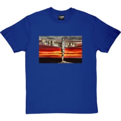 The Angel Of The North At Sunset By Hadrian Richards T-Shirt -ThinkWear Collective Sales angel at sunset tshirt royalbluetshirt