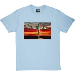 The Angel Of The North At Sunset By Hadrian Richards T-Shirt -ThinkWear Collective Sales angel at sunset tshirt skybluetshirt