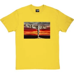 The Angel Of The North At Sunset By Hadrian Richards T-Shirt -ThinkWear Collective Sales angel at sunset tshirt yellowtshirt