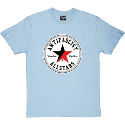 Antifascist Allstars T-Shirt -ThinkWear Collective Sales antifascist allstars tshirt skybluetshirt