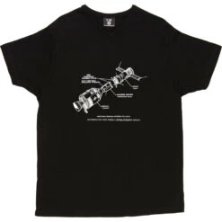 Apollo-Soyuz Docking Diagram T-Shirt -ThinkWear Collective Sales apollo soyuz diagram tshirt 2 black mens v neck tshirt