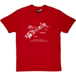 Apollo-Soyuz Docking Diagram T-Shirt -ThinkWear Collective Sales apollo soyuz diagram tshirt 2 redtshirt