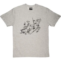 Bicycle Exploded Diagram T-Shirt -ThinkWear Collective Sales bicycle exploded diagram tshirt 1 lightoxfordtshirt