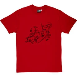 Bicycle Exploded Diagram T-Shirt -ThinkWear Collective Sales bicycle exploded diagram tshirt 1 redtshirt