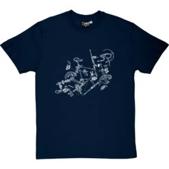 Bicycle Exploded Diagram T-Shirt -ThinkWear Collective Sales bicycle exploded diagram tshirt 2 navybluetshirt