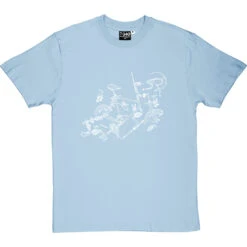Bicycle Exploded Diagram T-Shirt -ThinkWear Collective Sales bicycle exploded diagram tshirt 2 skybluetshirt