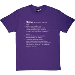 Blether Definition T-Shirt -ThinkWear Collective Sales blether definition tshirt 2 purpletshirt