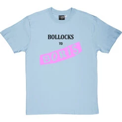 Bollocks To Boris T-Shirt -ThinkWear Collective Sales boll to boris tshirt 1 skybluetshirt