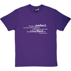 Geoffrey Boycott "Nobody's Perfect" Quote T-Shirt -ThinkWear Collective Sales boycott nobodys perfect tshirt 2 purpletshirt