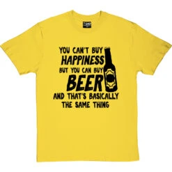 You Can't Buy Happiness But You Can Buy Beer T-Shirt -ThinkWear Collective Sales buy beer tshirt 1 yellowtshirt