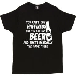 You Can't Buy Happiness But You Can Buy Beer T-Shirt -ThinkWear Collective Sales buy beer tshirt 2 black mens v neck tshirt