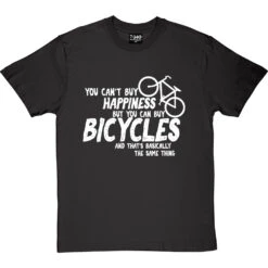 You Can't Buy Happiness But You Can Buy Bicycles T-Shirt -ThinkWear Collective Sales buy bikes tshirt 2 charcoaltshirt