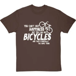 You Can't Buy Happiness But You Can Buy Bicycles T-Shirt -ThinkWear Collective Sales buy bikes tshirt 2 hazelnuttshirt