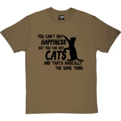 You Can't Buy Happiness But You Can Buy Cats T-Shirt -ThinkWear Collective Sales buy cats tshirt 1 olivetshirt