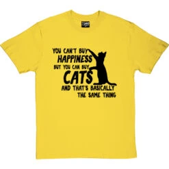 You Can't Buy Happiness But You Can Buy Cats T-Shirt -ThinkWear Collective Sales buy cats tshirt 1 yellowtshirt