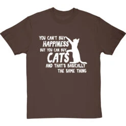 You Can't Buy Happiness But You Can Buy Cats T-Shirt -ThinkWear Collective Sales buy cats tshirt 2 hazelnuttshirt