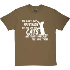 You Can't Buy Happiness But You Can Buy Cats T-Shirt -ThinkWear Collective Sales buy cats tshirt 2 olivetshirt