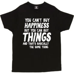 You Can't Buy Happiness Personalised T-Shirt -ThinkWear Collective Sales buy happiness personalised tshirt 2 black mens v neck tshirt