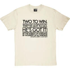 Ian Smith "By The Barest Of Margins!" T-Shirt -ThinkWear Collective Sales by the barest of margins tshirt 1 naturaltshirt