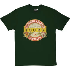 Caledonian Railway T-Shirt -ThinkWear Collective Sales caledonia railway tours tshirt bottlegreentshirt