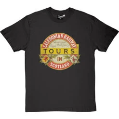 Caledonian Railway T-Shirt -ThinkWear Collective Sales caledonia railway tours tshirt charcoaltshirt