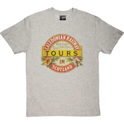 Caledonian Railway T-Shirt -ThinkWear Collective Sales caledonia railway tours tshirt lightoxfordtshirt
