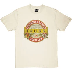 Caledonian Railway T-Shirt -ThinkWear Collective Sales caledonia railway tours tshirt naturaltshirt