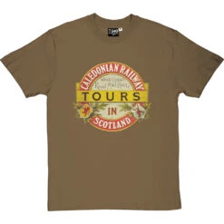 Caledonian Railway T-Shirt -ThinkWear Collective Sales caledonia railway tours tshirt olivetshirt