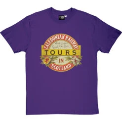 Caledonian Railway T-Shirt -ThinkWear Collective Sales caledonia railway tours tshirt purpletshirt