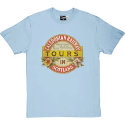 Caledonian Railway T-Shirt -ThinkWear Collective Sales caledonia railway tours tshirt skybluetshirt