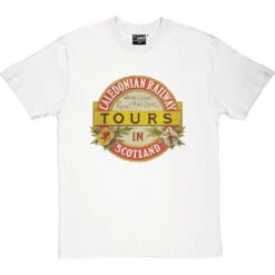 Caledonian Railway T-Shirt -ThinkWear Collective Sales caledonia railway tours tshirt whitetshirt
