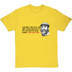 Eric Cantona "Not A Real World Cup" T-Shirt -ThinkWear Collective Sales cantona not a real world cup tshirt 1 yellowtshirt