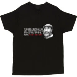 Eric Cantona "Not A Real World Cup" T-Shirt -ThinkWear Collective Sales cantona not a real world cup tshirt 2 black mens v neck tshirt