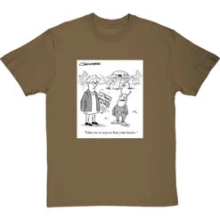 "Take Me To Anyone But Your Leader" T-Shirt -ThinkWear Collective Sales clive goddard anyone but your leader tshirt olivetshirt