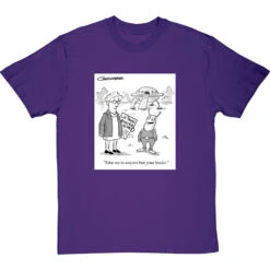 "Take Me To Anyone But Your Leader" T-Shirt -ThinkWear Collective Sales clive goddard anyone but your leader tshirt purpletshirt