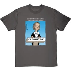 Three Word Slogan T-Shirt -ThinkWear Collective Sales clive goddard three word slogan tshirt 178 charcoaltshirt