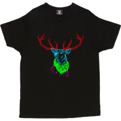 Psychedelic Deer Variant One T-Shirt -ThinkWear Collective Sales colour deer one tshirt black mens v neck tshirt