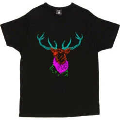 Psychedelic Deer Variant Three T-Shirt -ThinkWear Collective Sales colour deer three tshirt black mens v neck tshirt