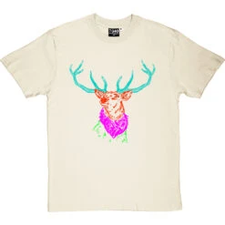 Psychedelic Deer Variant Three T-Shirt -ThinkWear Collective Sales colour deer three tshirt naturaltshirt