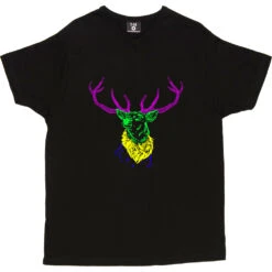 Psychedelic Deer Variant Two T-Shirt -ThinkWear Collective Sales colour deer two tshirt black mens v neck tshirt