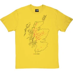 Corbetts Map T-Shirt -ThinkWear Collective Sales corbetts tshirt 1 yellowtshirt