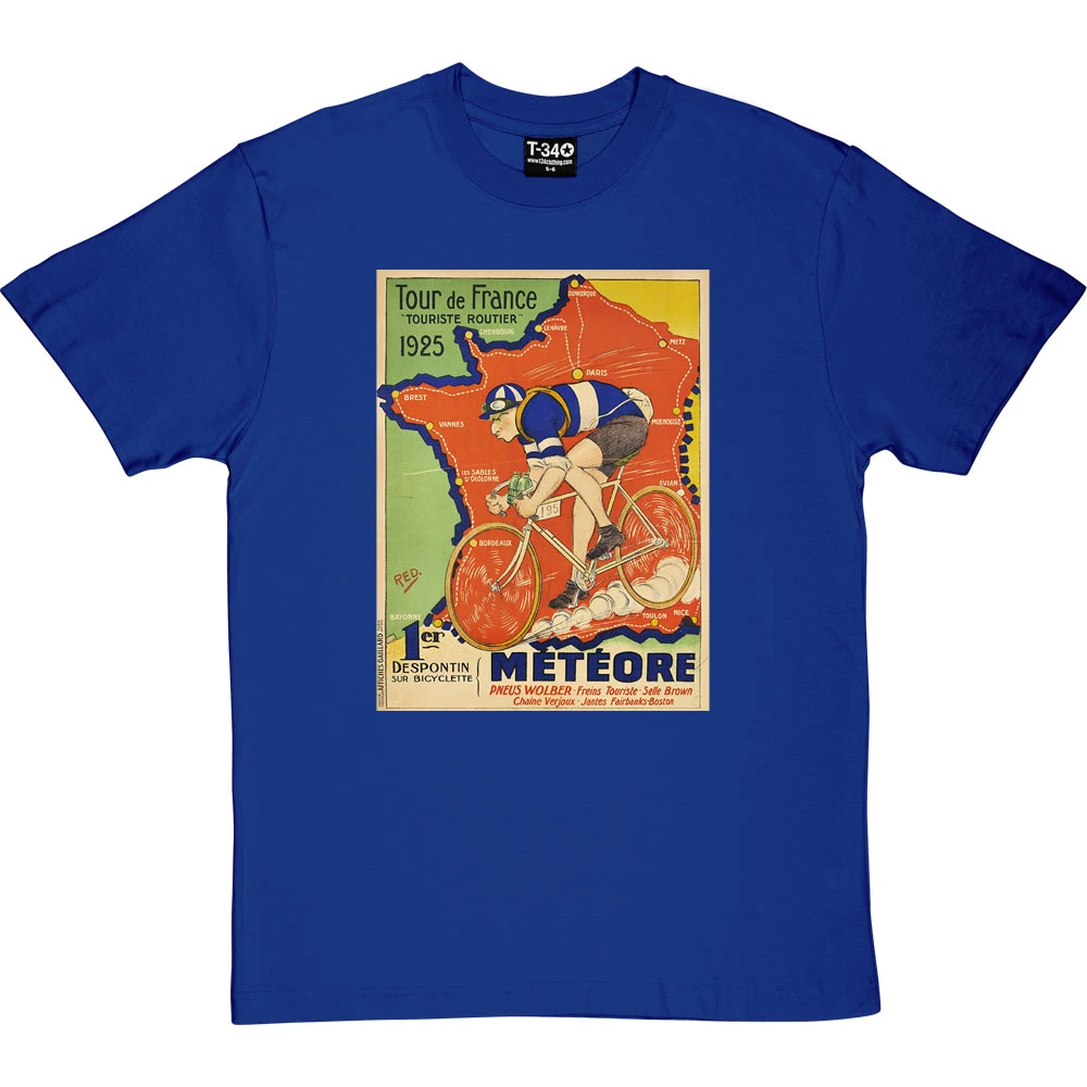 Météore Cycles 1925 Tour De France Poster T-Shirt 13 Météore Cycles 1925 Tour De France Poster T-Shirt - Image 13