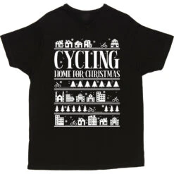 Cycling Home For Christmas T-Shirt 24 Cycling Home For Christmas T-Shirt -ThinkWear Collective Sales cycling home for christmas tshirt 2 black mens v neck tshirt