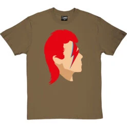 David Bowie Portrait T-Shirt -ThinkWear Collective Sales david bowie profile tshirt olivetshirt
