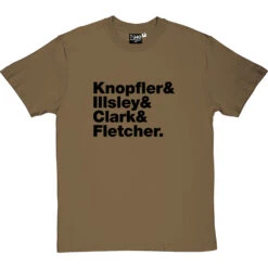 Dire Straits Line-Up T-Shirt -ThinkWear Collective Sales dire straits tshirt 1 olivetshirt