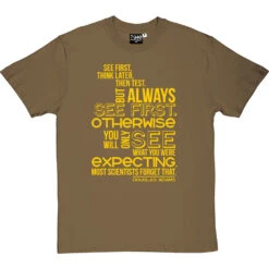 Douglas Adams "See First" Quote T-Shirt -ThinkWear Collective Sales douglas adams see first tshirt 6 olivetshirt