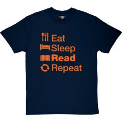 Eat Sleep Read Repeat T-Shirt -ThinkWear Collective Sales eat sleep read tshirt navybluetshirt