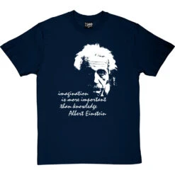 Albert Einstein "Imagination" Quote T-Shirt -ThinkWear Collective Sales einstein imagination tshirt navybluetshirt